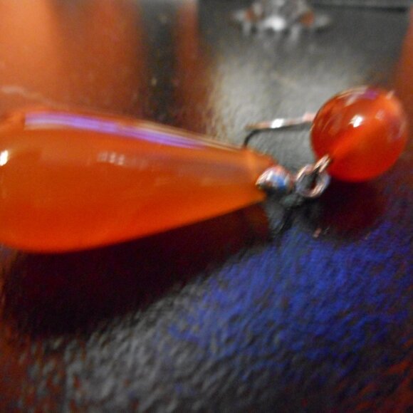 EARRINGS - 1 pair - dangle bead - fish hook ear wire - Picture 5 of 7